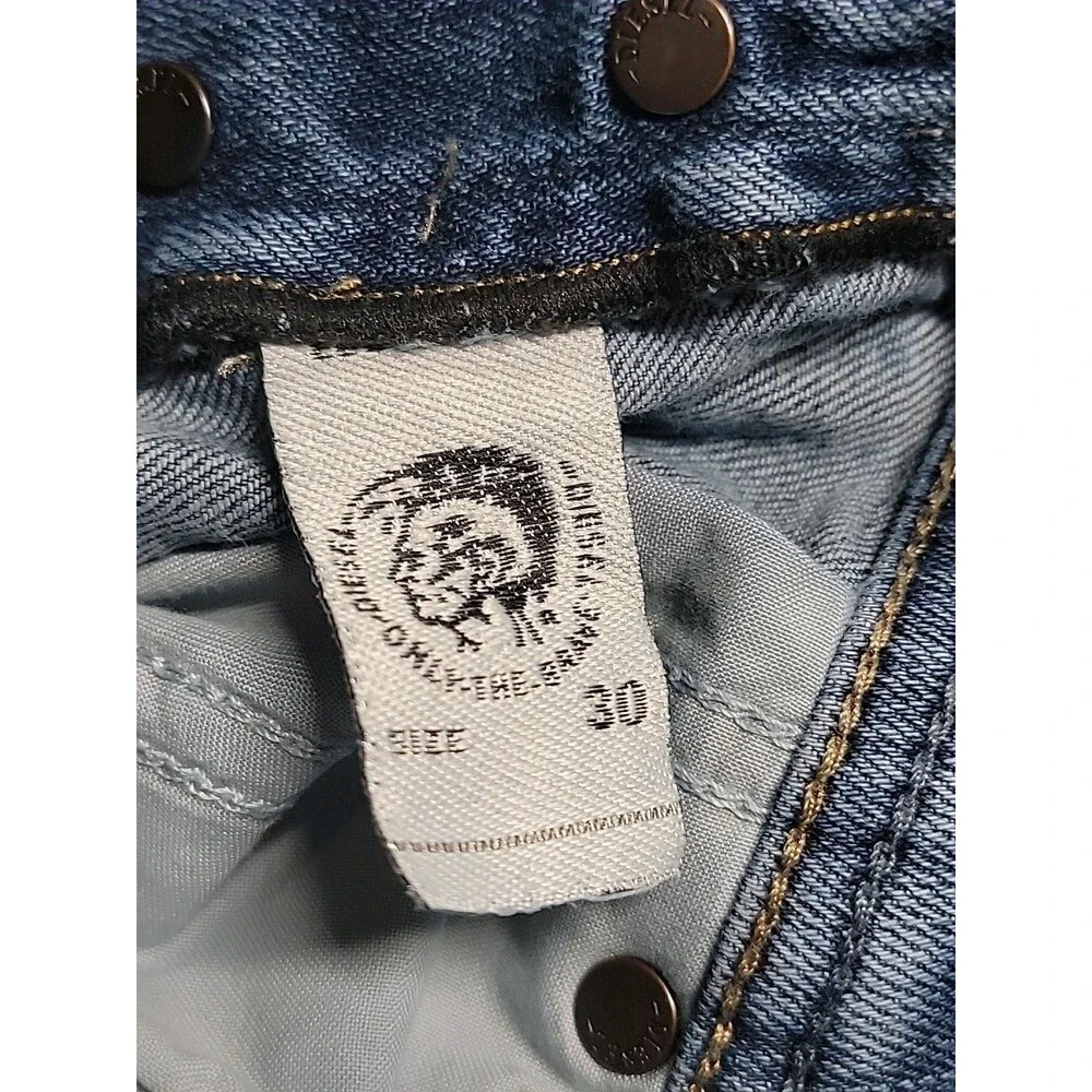 Diesel Jeans Straight Mens 30 29x32 Slim Skinny Sleenker Distressed Blue Stretch